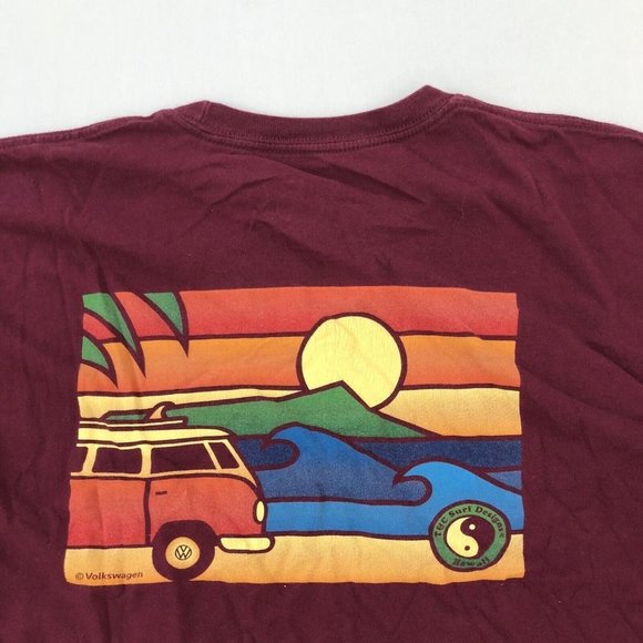 T&C Surf Design Adult Shirt L Burgundy Short Sleeve Crew Neck Size L Men's - Picture 14 of 14